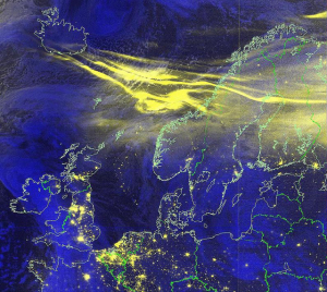 Efectos en el norte de Europa de las tormentas de halloween de 2003.