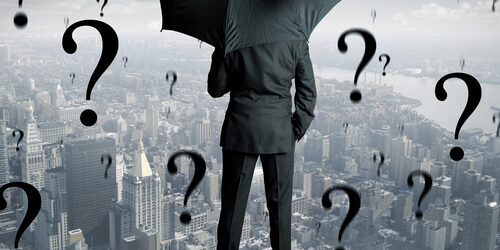 Businessman and questions